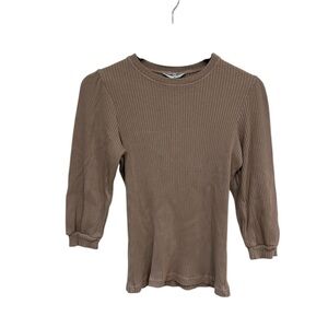 Hard Tail beige Ribbed Blouse